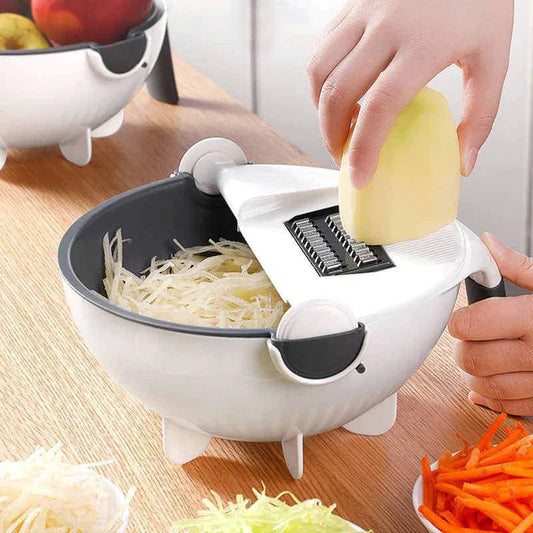 9 In 1 Vegetable Cutter With Drain Basket