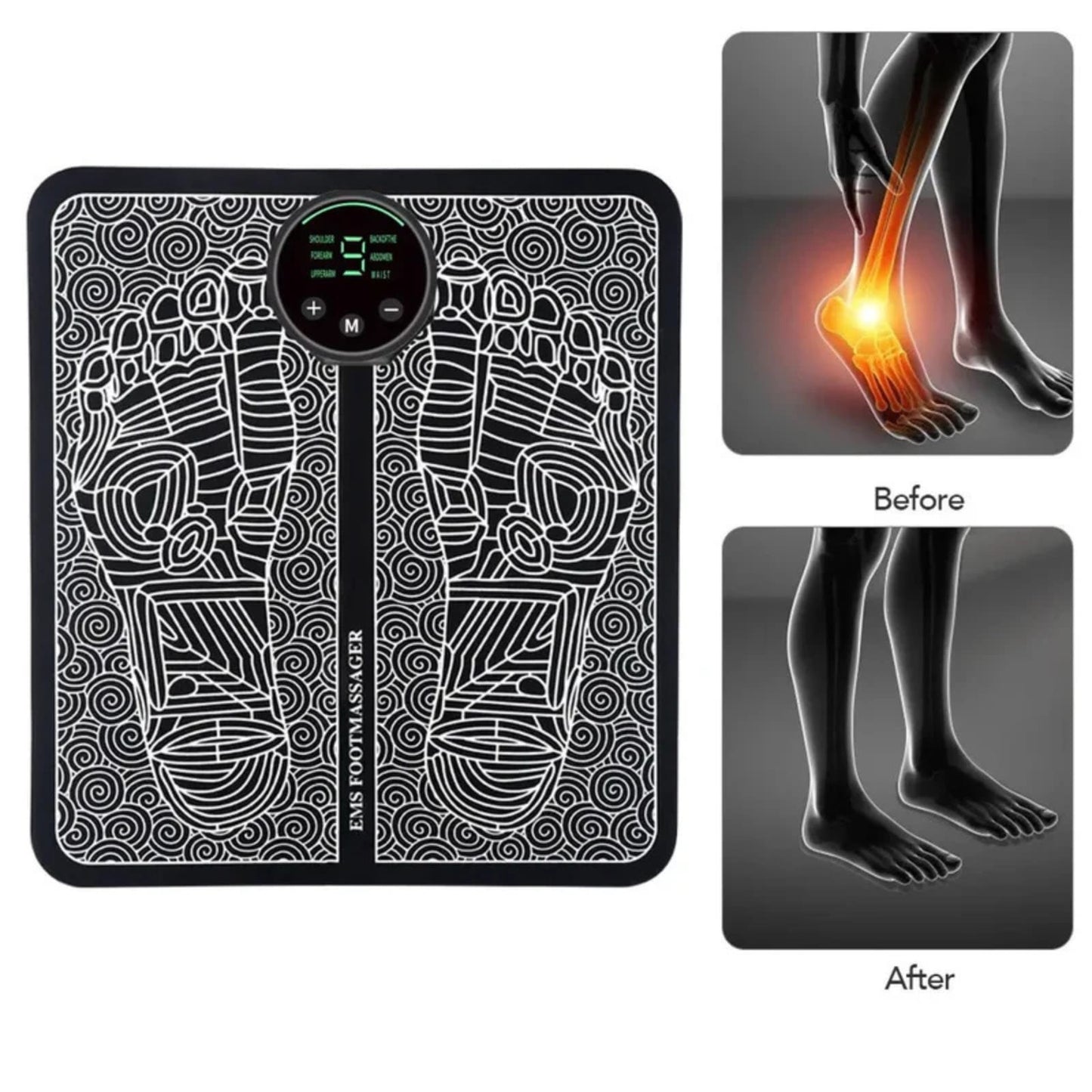 Remote EMS Foot Massager Pad with Remote Improve Blood Circulation Relieve Ache Pain Health Care