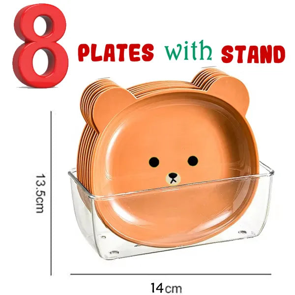 10Pcs Modern Simple Dinner Plates with Stand