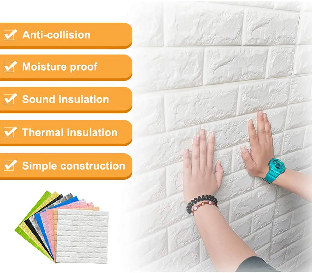 3D Foam Brick Wallpaper Stickers For Walls