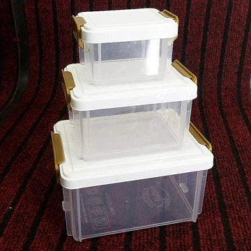 3 Pcs Multi-Purpose Stackable Storage Boxes