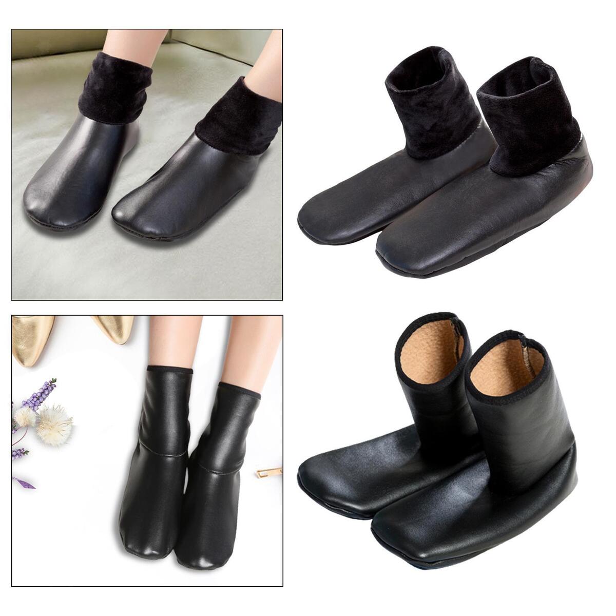 Winter Warm PU Leather Non-Slip Socks  For Men Women